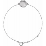 14K White Beaded 6.5-7.5 Bracelet - BRC783101P photo