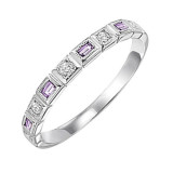Gems One 14Kt White Gold Diamond (1/10Ctw) & Syn Alexandrite (1/8 Ctw) Ring - FR1269-4WD photo