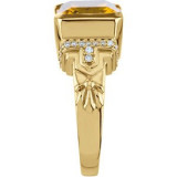 14K Yellow Citrine & 1/5 CTW Diamond Ring - 6719871381P photo 3