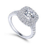 Gabriel & Co. 14k White Gold Entwined Double Halo Engagement Ring - ER12675R4W44JJ photo 3