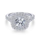 Gabriel & Co. 14k White Gold Entwined Double Halo Engagement Ring - ER12675R4W44JJ photo