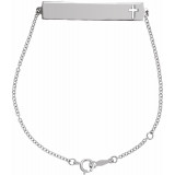 14K White Pierced Cross Bar 6 1/2-7 1/2 Bracelet - BRC7671000P photo