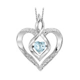 Gems One Silver Diamond (1/50 Ctw) & Created-Aquamarine (1/4 Ctw) Pendant - ROL1165A photo