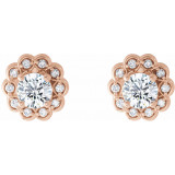 14K Rose 5/8 CTW Diamond Halo-Style Earrings - 86663607P photo 2