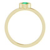 14K Yellow 4.5 mm Round Emerald Ring - 718066295P photo 2