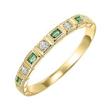 Gems One 14Kt Yellow Gold Diamond (1/10Ctw) & Emerald (1/8 Ctw) Ring - FR1066-4YD photo