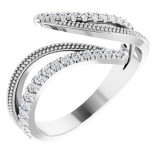 14K White 1/4 CTW Diamond Bypass Ring - 123969600P photo