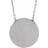 Platinum 17 mm Engravable Scroll Disc 16-18 Necklace - 86634603P photo