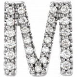 14K White .08 CTW Diamond Single Initial M Earring - 867976060P photo