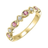 Gems One 14Kt Yellow Gold Diamond (1/20Ctw) & Pink Tourmaline Ring - FR1235-4YD photo