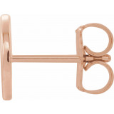 14K Rose Single Initial O Earring - 86800187P photo 2