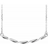 14K White Twisted Ribbon Bar 16-18 Necklace - 86645600P photo