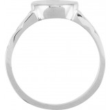 14K White 14x11 mm Oval Signet Ring - 92468862P photo 2