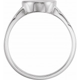 14K White 14x11 mm Oval Signet Ring - 92468862P photo 4