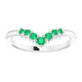 14K White Emerald Graduated V Ring - 720776007P photo 3
