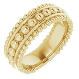 14K Yellow Beaded Ring - 51677102P photo