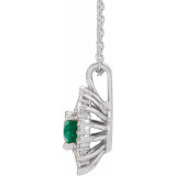 14K White Emerald & 1/3 CTW Diamond 16-18 Necklace - 869706115P photo 2