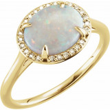 14K Yellow Opal & .06 CTW Diamond Ring - 71633104P photo