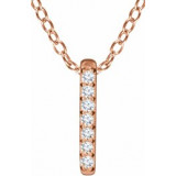 14K Rose .05 CTW Diamond Bar 16-18 Necklace - 65221860003P photo