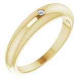 14K Yellow .03 CT Diamond Petite Dome Ring - 124572109P photo