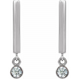 14K White 1/8 CTW Diamond Bar Earrings - 869066000P photo 2