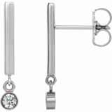 14K White 1/8 CTW Diamond Bar Earrings - 869066000P photo