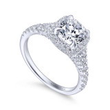 Gabriel & Co. 14k White Gold Entwined Halo Engagement Ring - ER12813R4W44JJ photo 3