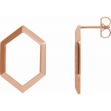 14K Rose Geometric Drop Earrings - 87020602P photo