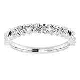 14K White .08 CTW Heart Diamond Anniversary Band - 124102600P photo 3