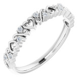 14K White .08 CTW Heart Diamond Anniversary Band - 124102600P photo