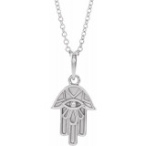 14K White Hamsa 16-18 Necklace - 86819600P photo
