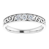14K White 1/3 CTW Diamond Three-Stone Scroll Ring - 98506020P photo 3