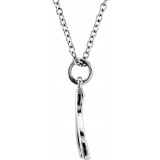 14K White Tiny Poshu00ae Wishbone 16-18 Necklace - 858011002P photo 2