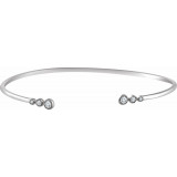 14K White 1/4 CTW Diamond Cuff 7 Bracelet - 65304360001P photo