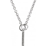 14K White Bar 17.5 Necklace - 857782002P photo 3