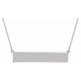 14K White Bar 17.5 Necklace - 857782002P photo