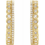 14K Yellow 1/3 CTW Diamond Geometric Hoop Earrings - 653409600P photo 2