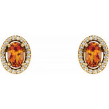 14K Yellow Citrine & 1/10 CTW Diamond Earrings - 86070102P photo 2