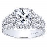 Gabriel & Co. 14k White Gold Contemporary Halo Engagement Ring - ER8903W44JJ photo