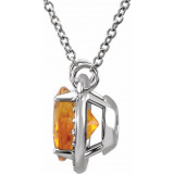 14K White 8 mm Round Citrine & .05 CTW Diamond 16 Necklace - 8590570020P photo 2