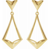 14K Yellow Geometric Dangle Earrings with Backs - 86923601P photo 2