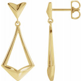 14K Yellow Geometric Dangle Earrings with Backs - 86923601P photo