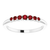 14K White Mozambique Garnet Stackable Ring - 72022608P photo 3