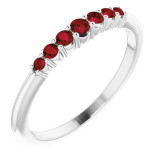 14K White Mozambique Garnet Stackable Ring - 72022608P photo