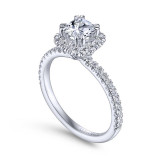 Gabriel & Co. 14k White Gold Contemporary Halo Engagement Ring - ER14664C3W44JJ photo 3