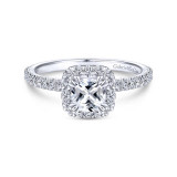 Gabriel & Co. 14k White Gold Contemporary Halo Engagement Ring - ER14664C3W44JJ photo