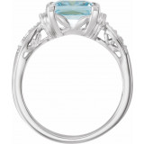 14K White Aquamarine & 1/8 CTW Diamond Ring - 66894101P photo 2