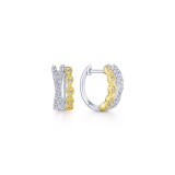 Gabriel & Co. 14k Two Tone Contemporary Diamond Huggie Earrings - EG13454M45JJ photo