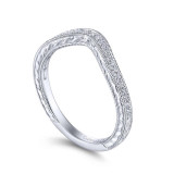 Gabriel & Co. 14k White Gold Victorian Curved Wedding Band - WB14496R4W44JJ photo 3