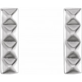 14K White Pyramid Bar Earrings - 86535600P photo 2